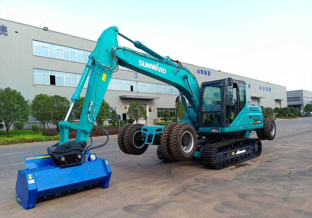 海内首台！9001cc金沙以诚为本智能15吨级轮履两用开带机乐成下线