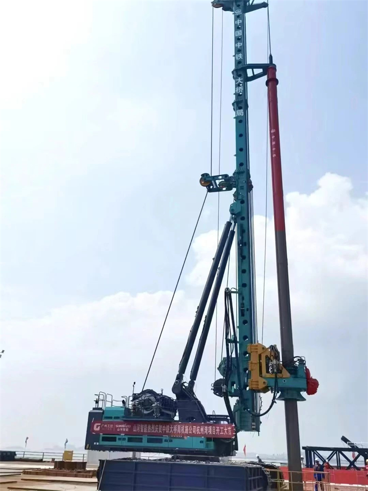 再战天下级工程！9001cc金沙以诚为本智能超等旋挖钻机SWDM800H助建杭州湾跨海铁路桥项目