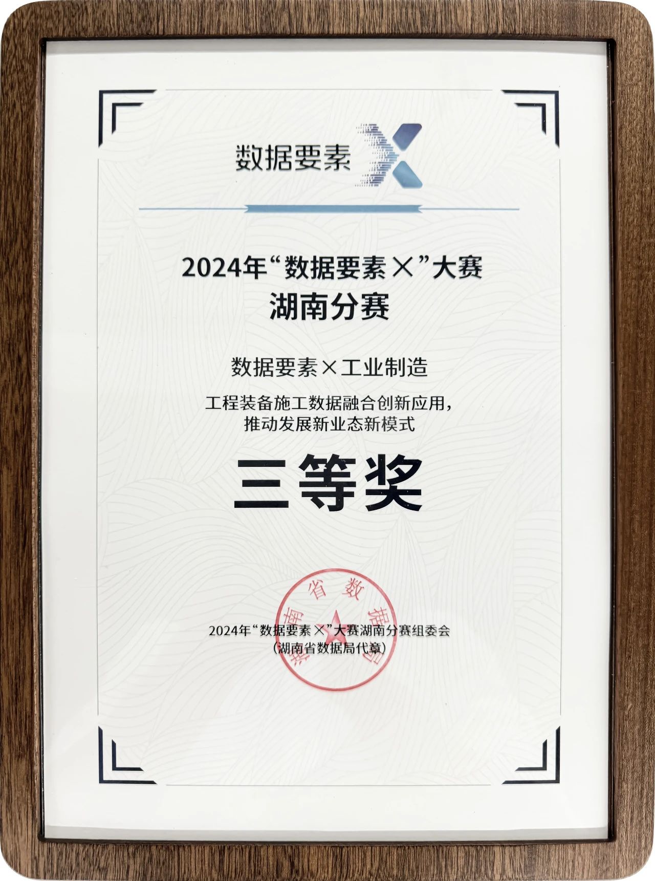 9001cc金沙以诚为本智能荣获2024年“数据要素×”大赛湖南赛区三等奖